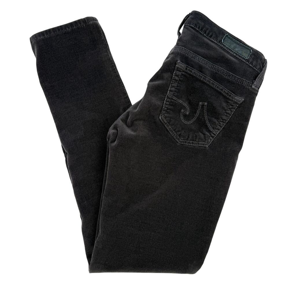 AG Adriano Goldschmied Corduroy Jeans Pants 25R Low Rise Black Y2K USA